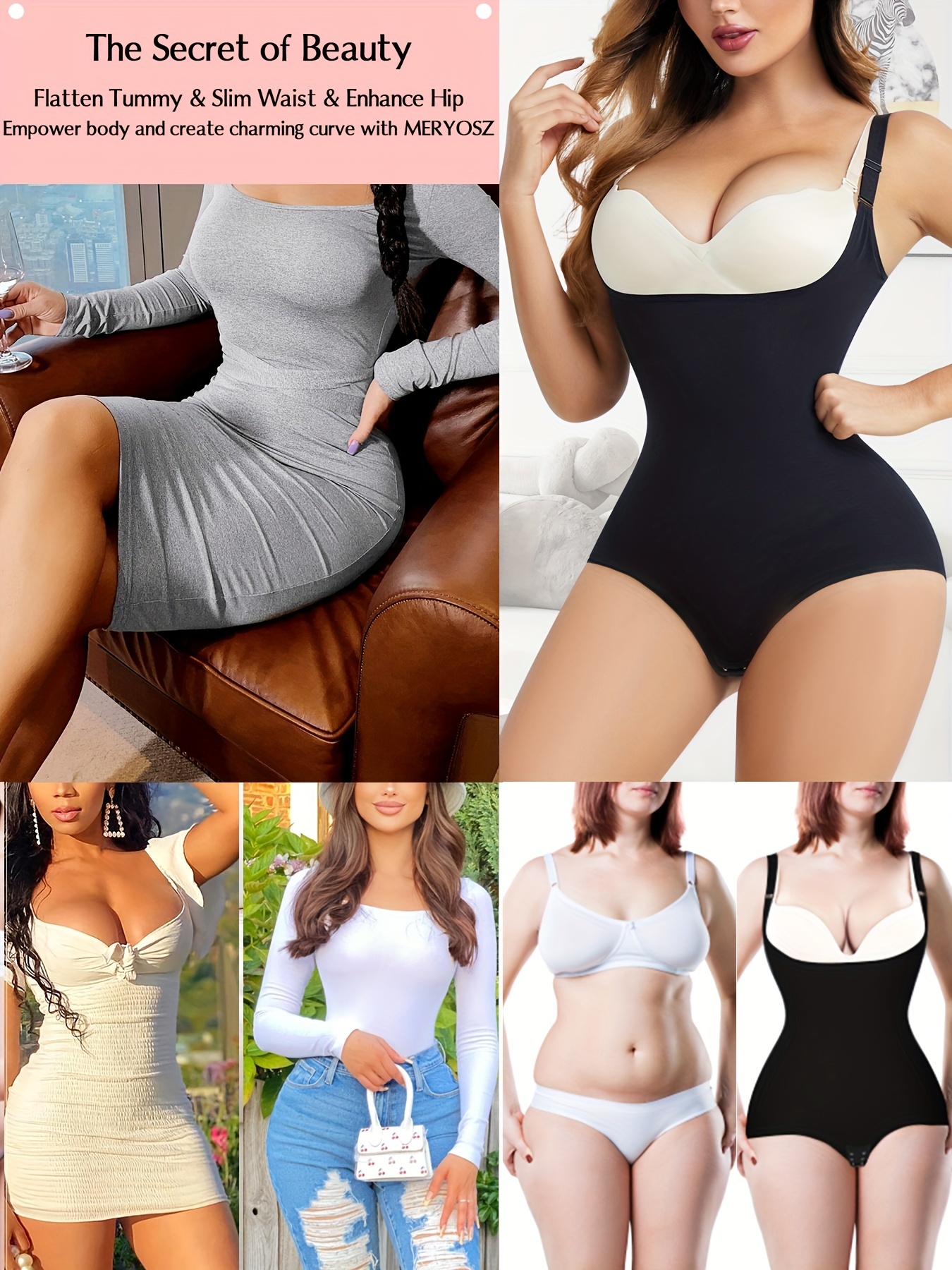 Shapewear Bodysuit Thong for Women Thong Body Shaper Slimming Bodysuit with  Built in Bra Womens Butt Lifter : : Clothing, Shoes & Accessories