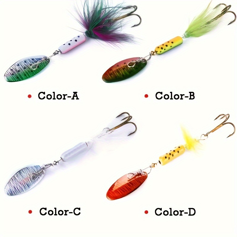 Bionic Spinner Bait, Fishing Lure With Rotating Spoon Sequin And Feathered  Treble Hook, Suitable For Freshwater & Saltwater Fishing - Temu United Arab  Emirates