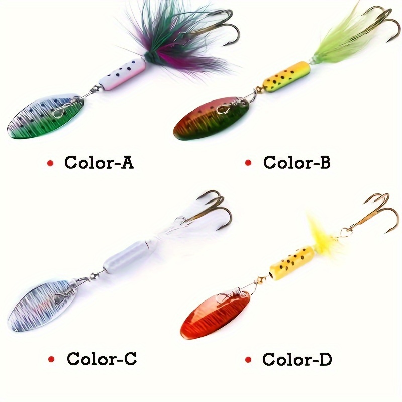 Fishing Spoon Spinning Lures Metal Rotating Spoon Artificial - Temu