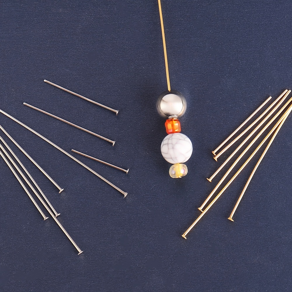 MECCANIXITY 200Pcs Flat Head Pins for Jewelry Making 25mm Brass