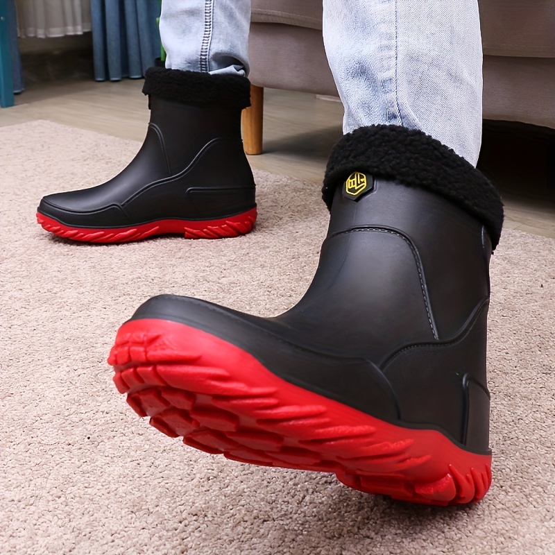 Outdoor Spring/Summer & Fall/Winter Ankle Shoes, Men's Fishing Stylish Rain Boots Non-Slip Waterproof Shoes,Casual,Temu