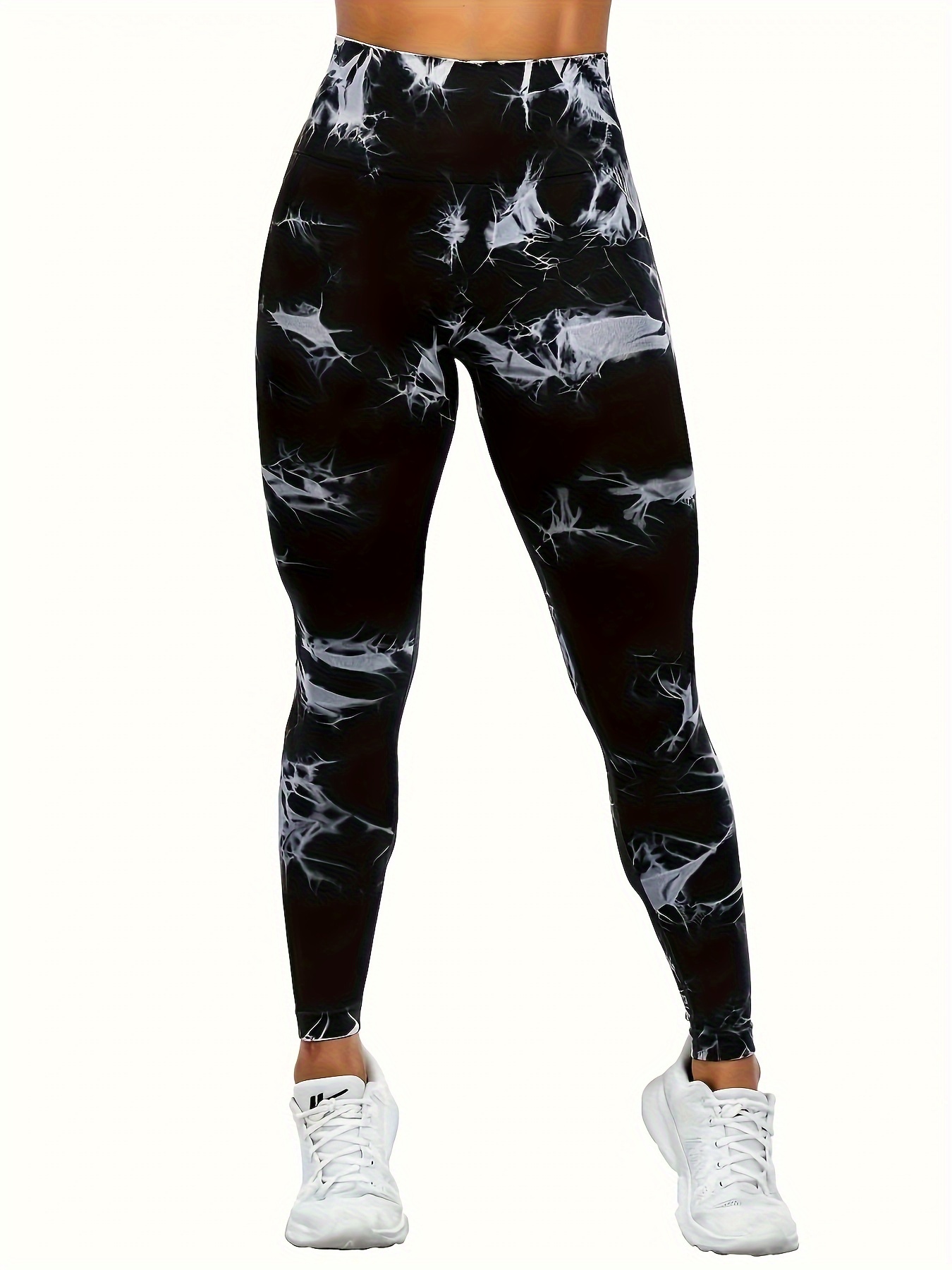 Yoga Style Banded Lined Tie Dye Printed Knit Capri Legging With High W –  JeHouze.US