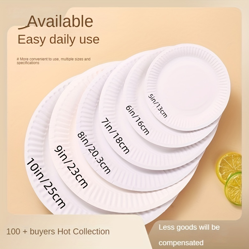 White Disposable Paper Plate party Paper Plates wedding - Temu