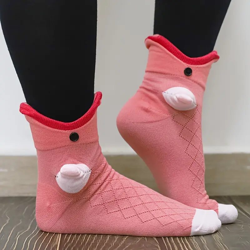 Christmas Knitted Crocodile Socks Knitted Cuff Socks Neutral - Temu