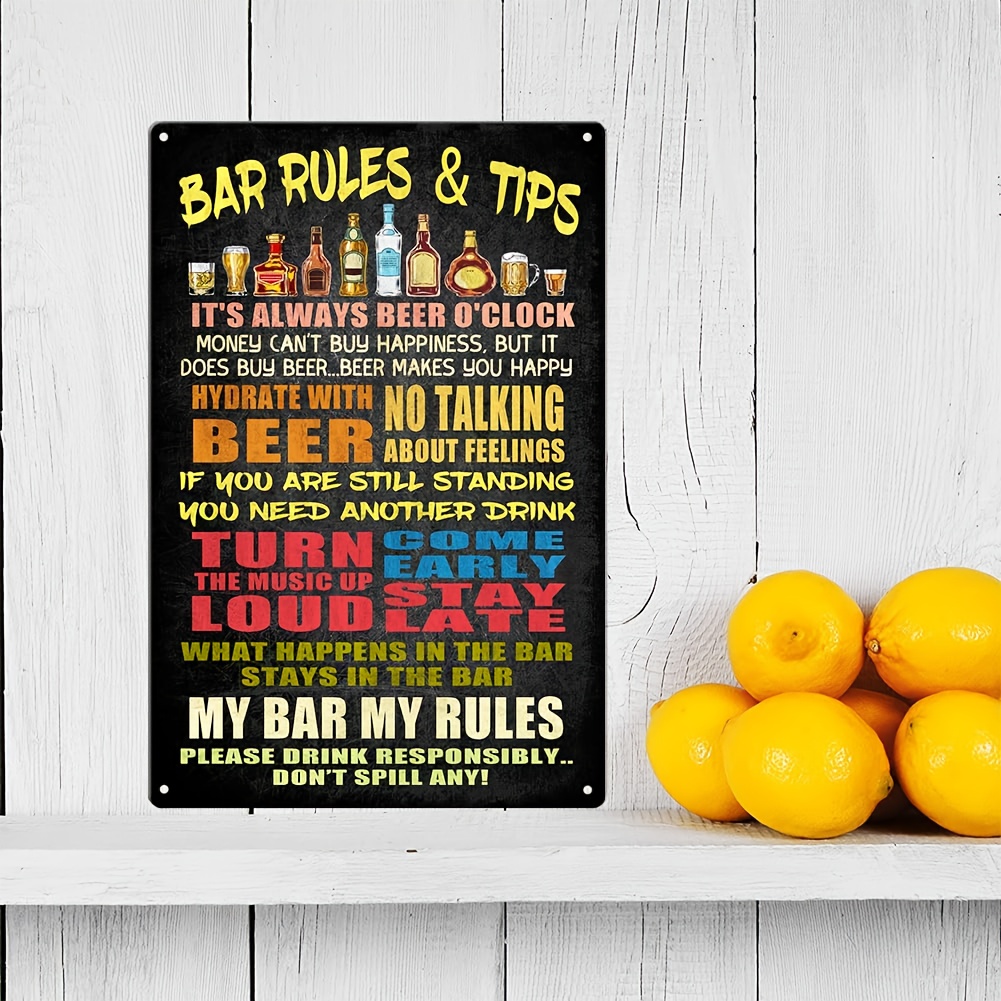 Cartel de pared de las reglas de aseo divertidas. retro vintage