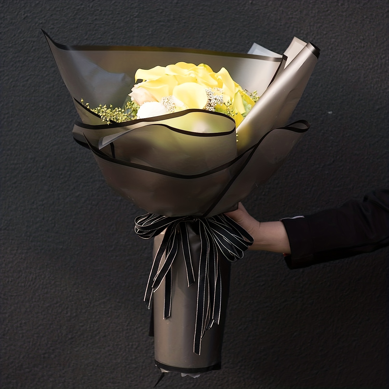 Pure Color Gold Edge Flower Wrapping Paper florist Bouquet - Temu