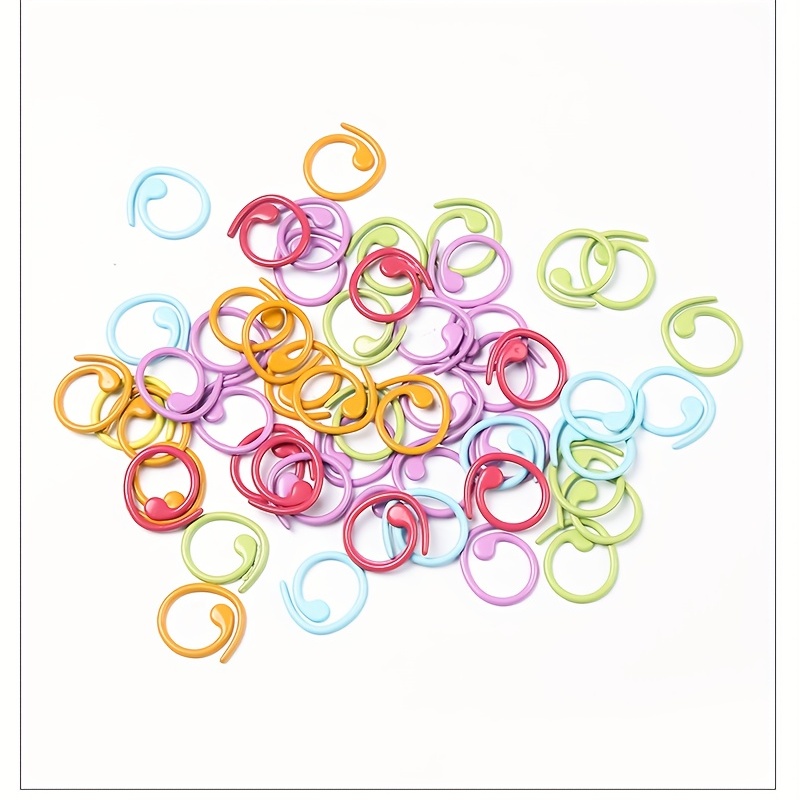  Plastic Knit Counter Knitting Crochet Stitch Marker Row Ring  Sewing Tool Craft Accessories Two Color(One Set)