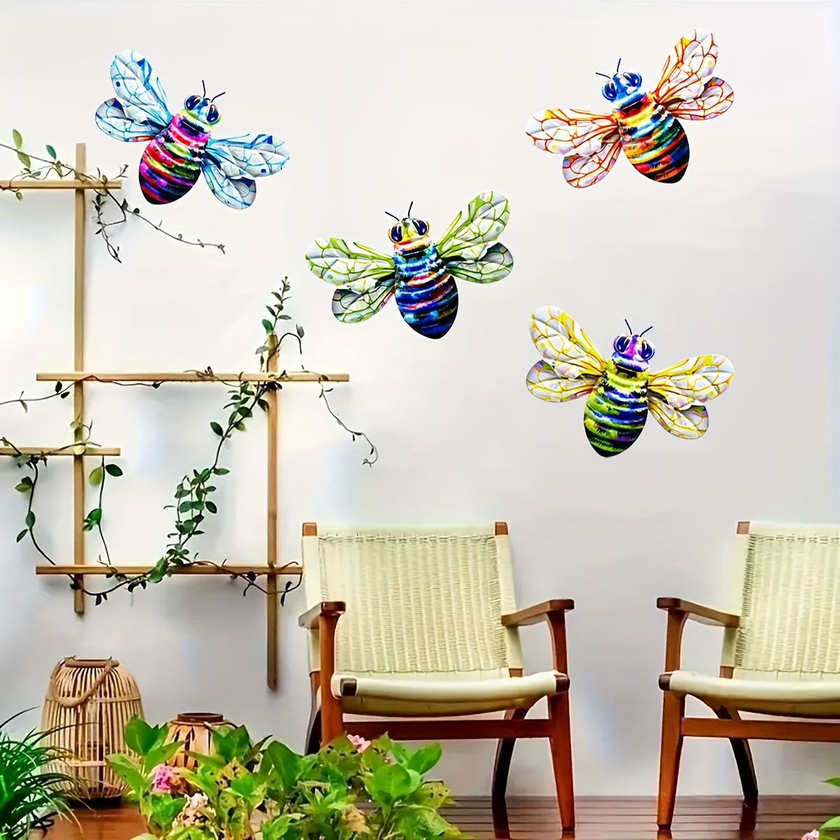 3d Bee Wall Sticker Creative Garden Decoration For Indoor - Temu