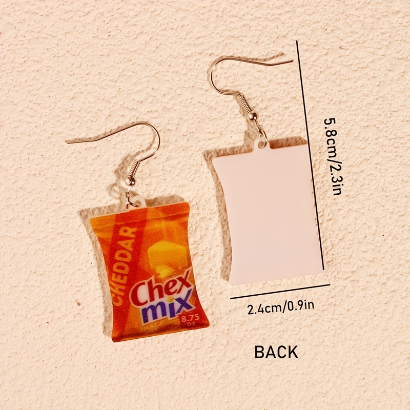 10pcs New Simulated Snacks Chips Pendant Charms Patch for Women Jewelry  Findings Puffed Food Charm DIY Funny Earrings C297