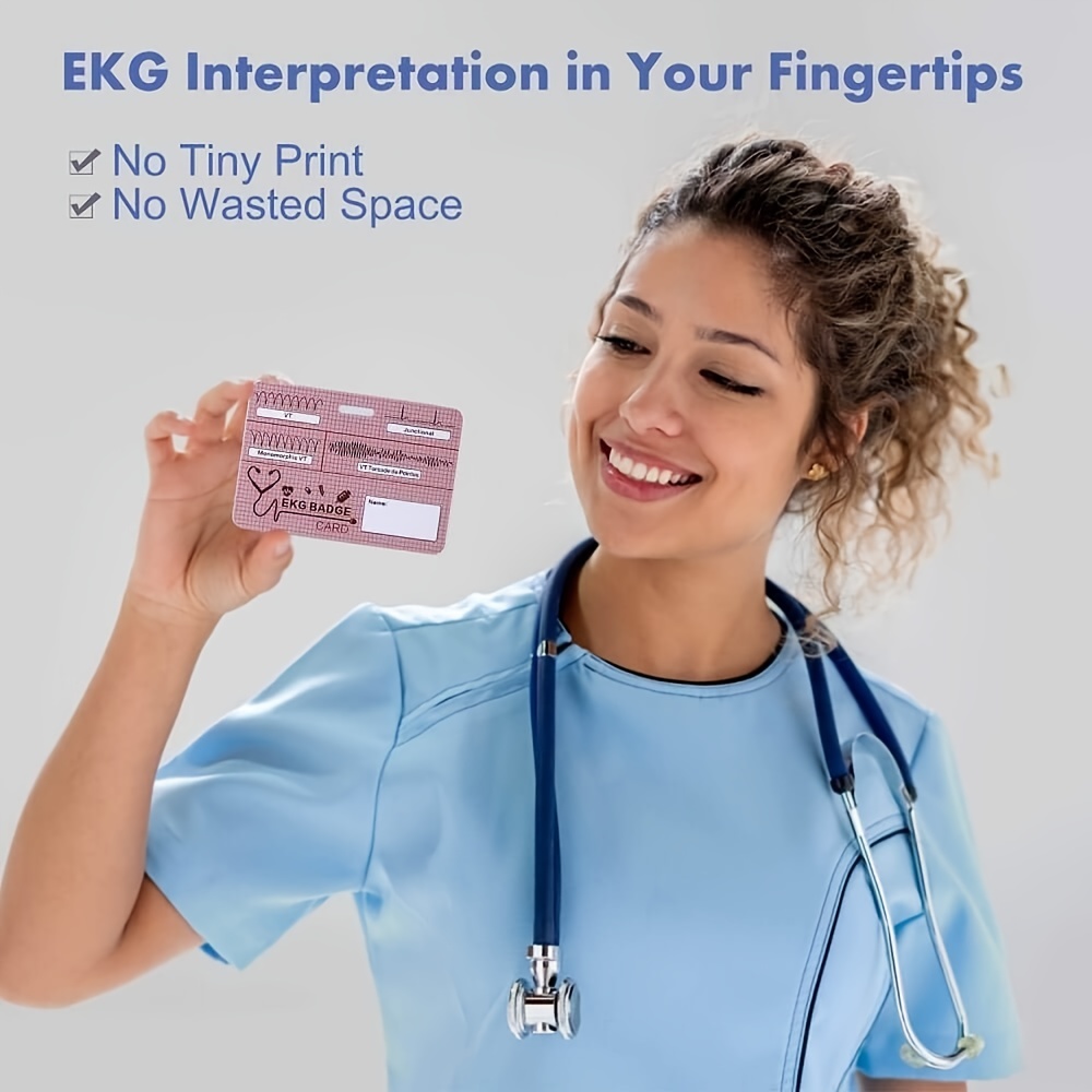 Ekg Badge Cards Nurse Ekg Leads Badge Buddy Nursing Ecg - Temu United  Kingdom
