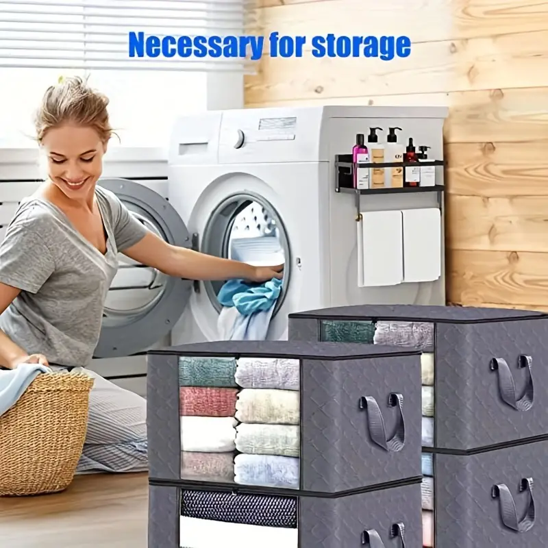Durable Clothes Storage Bags With Handles Foldable Blanket - Temu