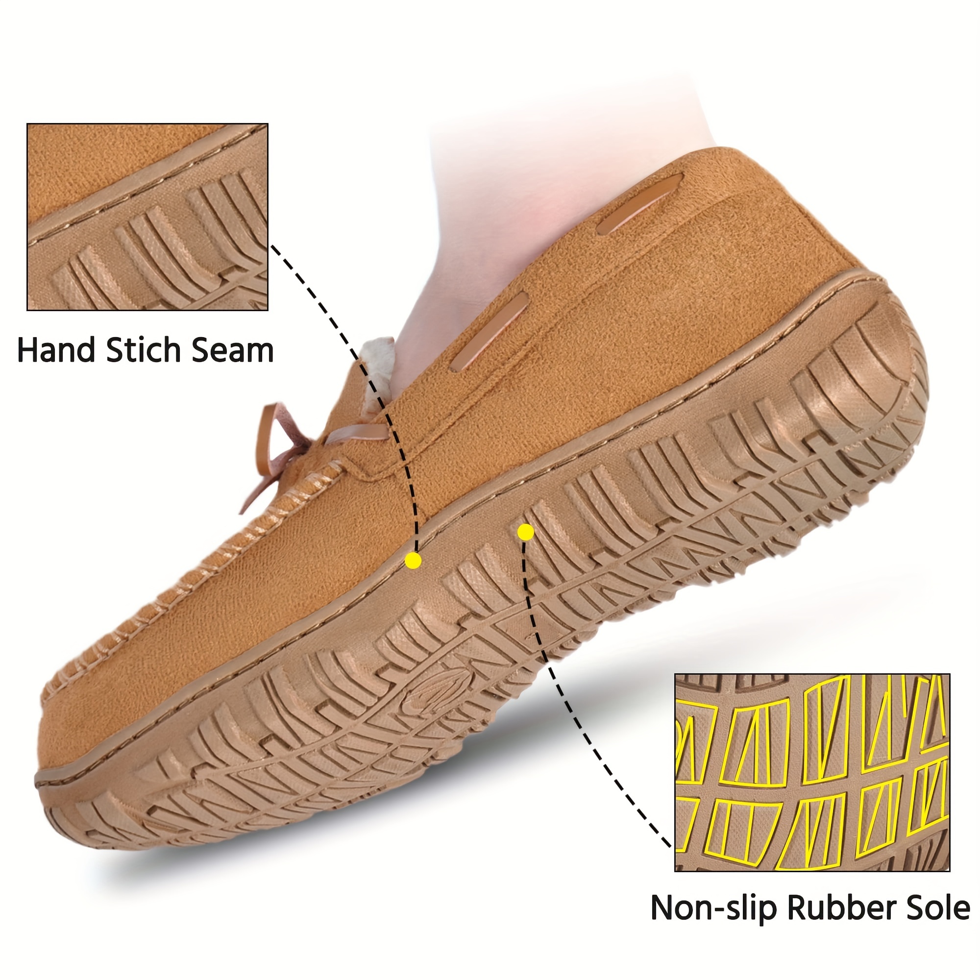 Mens Casual Tassel Loafers Lightweight Slip On Shoes With Fuzzy Lining