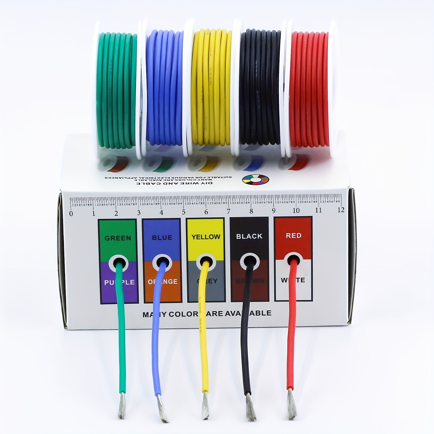 Cable electrico 3 Hilos Cable de Embalaje de Prueba de Aislamiento de  Colores Cable de Cobre Estaado DIY P/N B-30-1000 280M 30AWG 250M