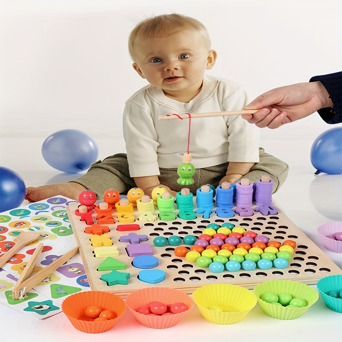 Wooden Magnetic Fishing Game For Toddlers, Montessori Fine Motor