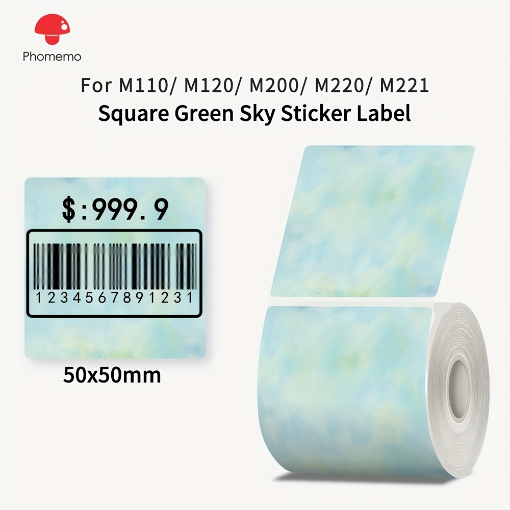 

Phomemo Thermal Sticker Label For M110/m120/m200/m220, 1.97" X 1.97"(50x50 Mm), Thermal Gradient Color Label For Barcode/logo/gift Labels/thank You Label/small Business/homeuse, Thermal Printer Labels