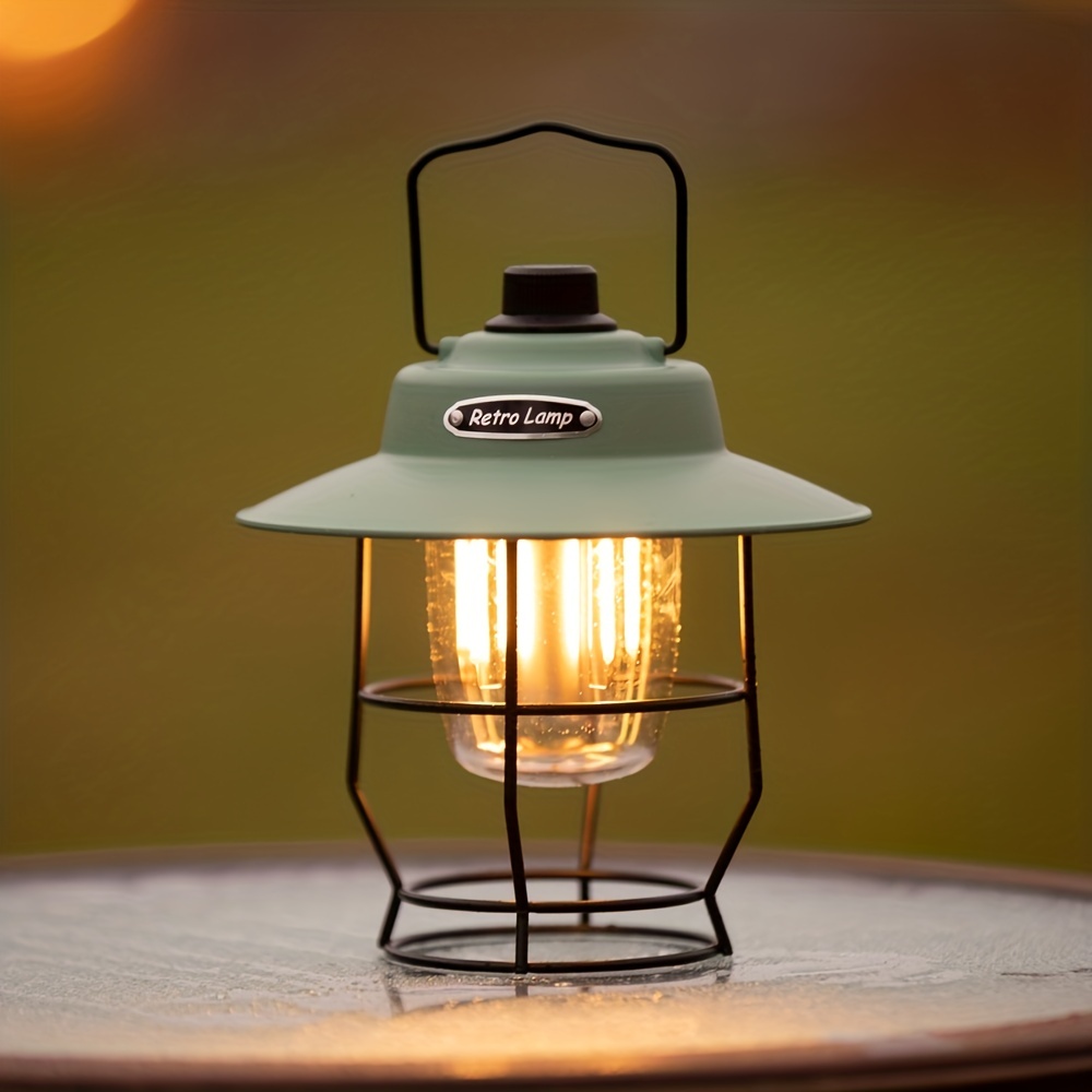 Camping Lantern, Rechargeable LED Lantern Vintage Camping Lights with 4  Modes with Dimmable Control Portable Waterpoof Outdoor Lamp Portable Tent