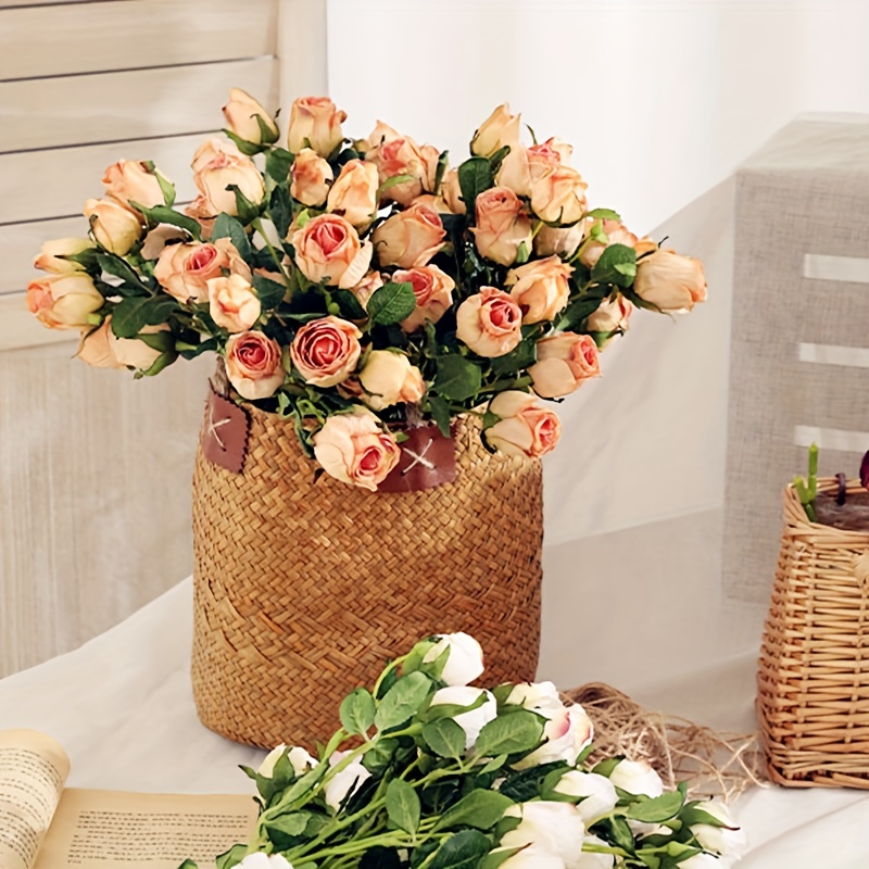 1bundle Artificial Rose Flowers Simulation Dried Burnt Edge - Temu