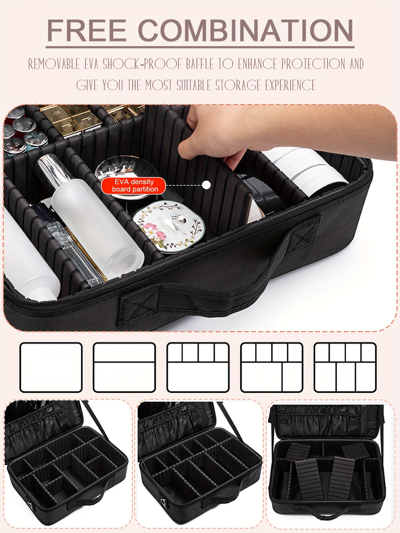 Portable Multi grid Makeup Case Makeup Artist Nail Art - Temu