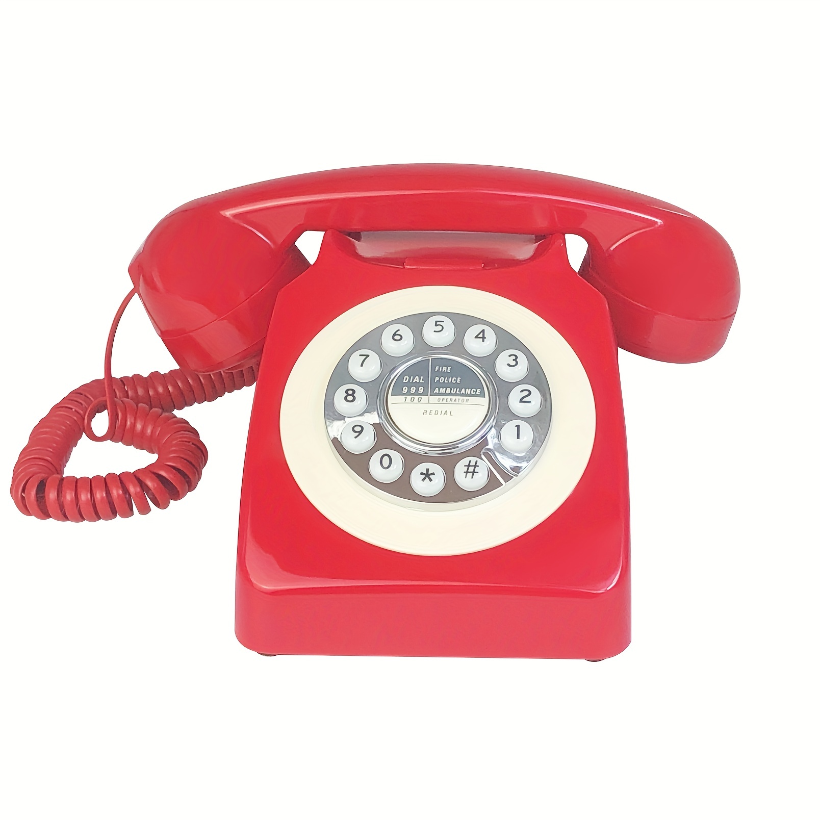  Teléfono antiguo retro, teléfono de los años 50S, teléfonos  decorativos vintage, teléfonos antiguos con dial de botón para decoración  del hogar : Productos de Oficina