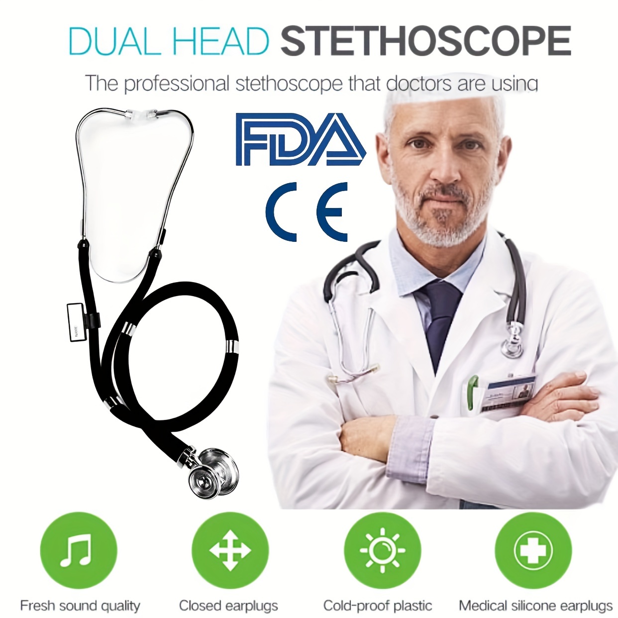 DOUBLE / DUAL HEAD STETHOSCOPE Doctor Nurse Medical Healthcare