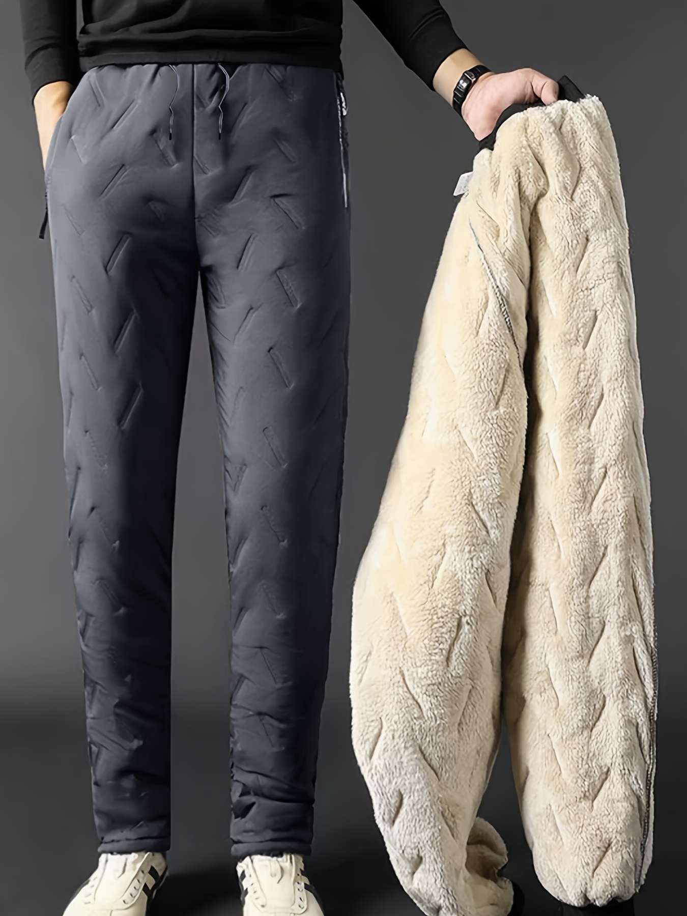 Men's Plus Size Winter Fleece Lined Sweatpants Big Tall Guys - Temu Mexico