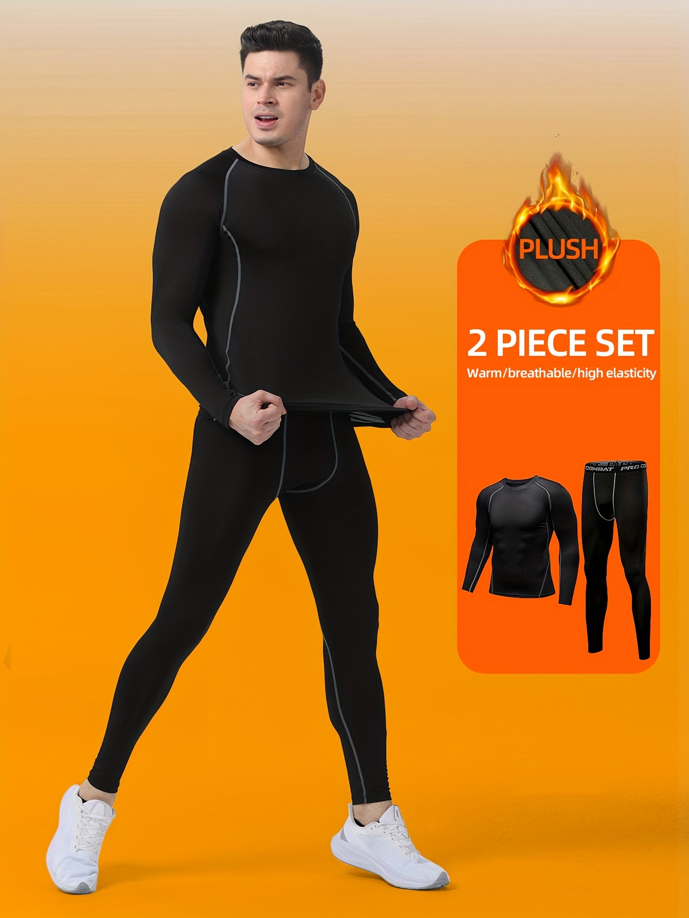 Men's Thermal Underwear Pants Compression Base Layer Thermal