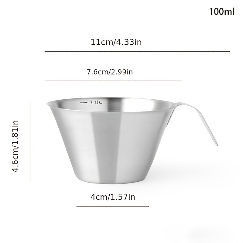 Measuring Cup, Stainless Steel Espresso Cups, Small Coffee Milk