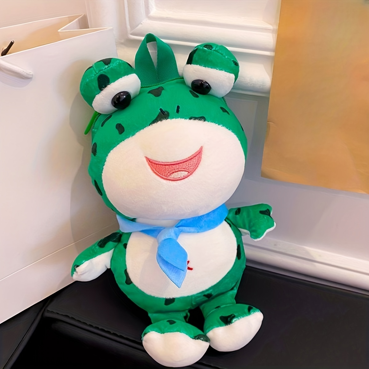Cute Plush Toy Frog Bag Stylish Cartoon Zipper - Temu Canada