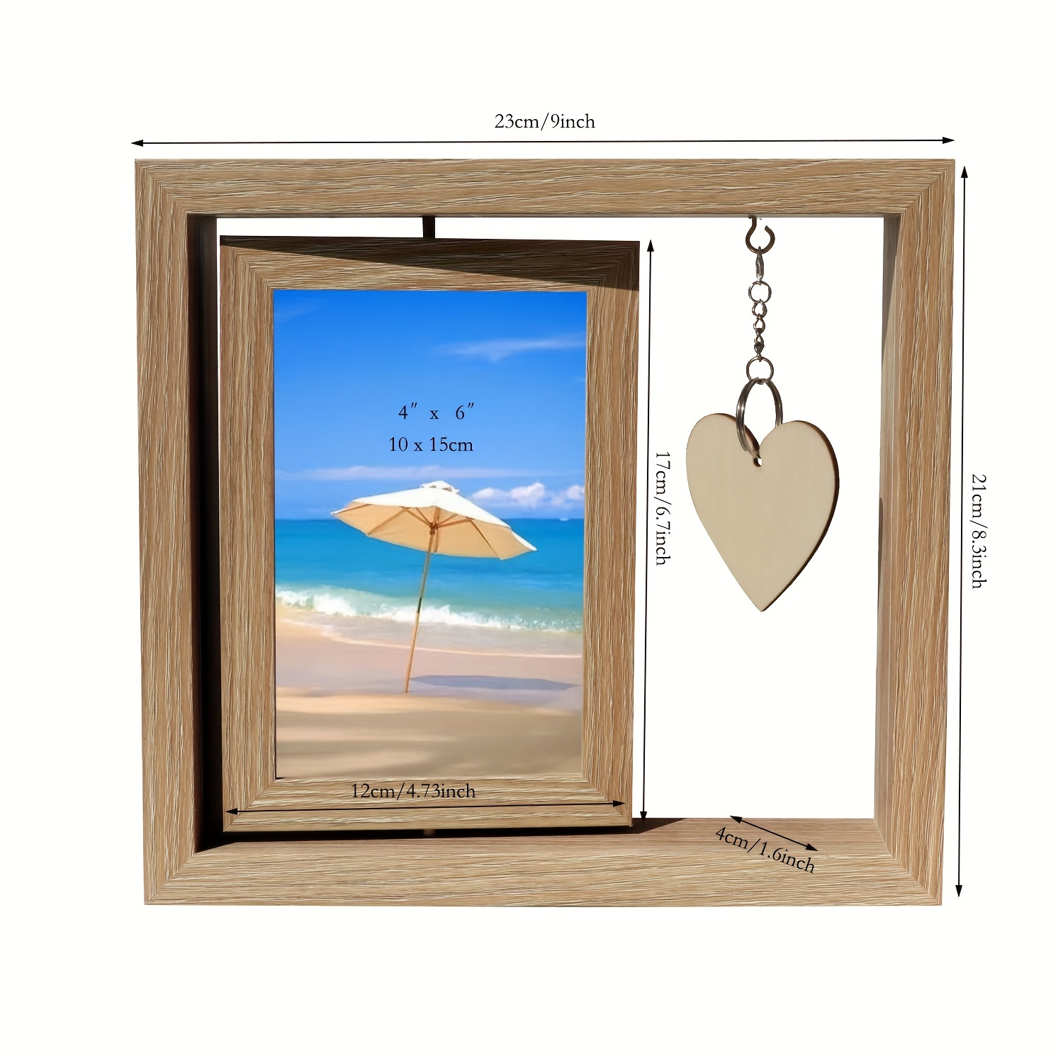Creative Wooden Photo Frame, Double-sided Rotating Photo Frame,  Heart-shaped Pendant Gift, Gift For Relatives And Friends, Holiday  Christmas Gift, For Home Room Desk Office Wedding Decor - Temu