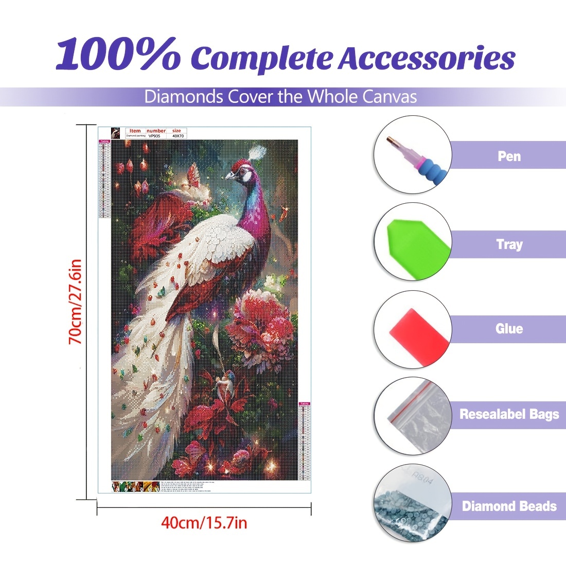 Peacock 5D Diamond Painting Kits for Adults, Paint India