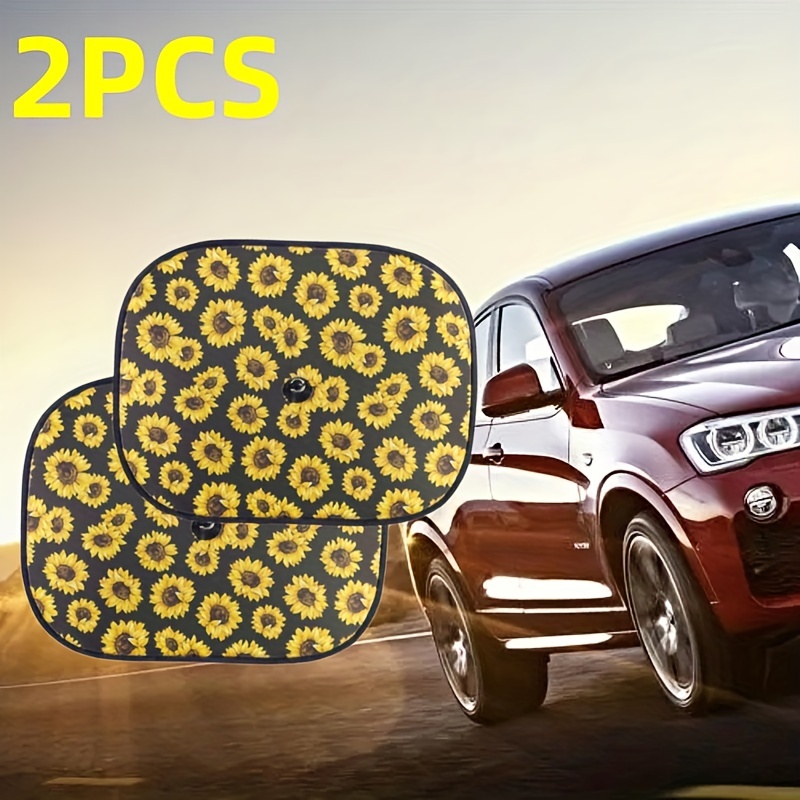 Printed Pattern Car Suction Cup Sunscreen Heat Insulation Side