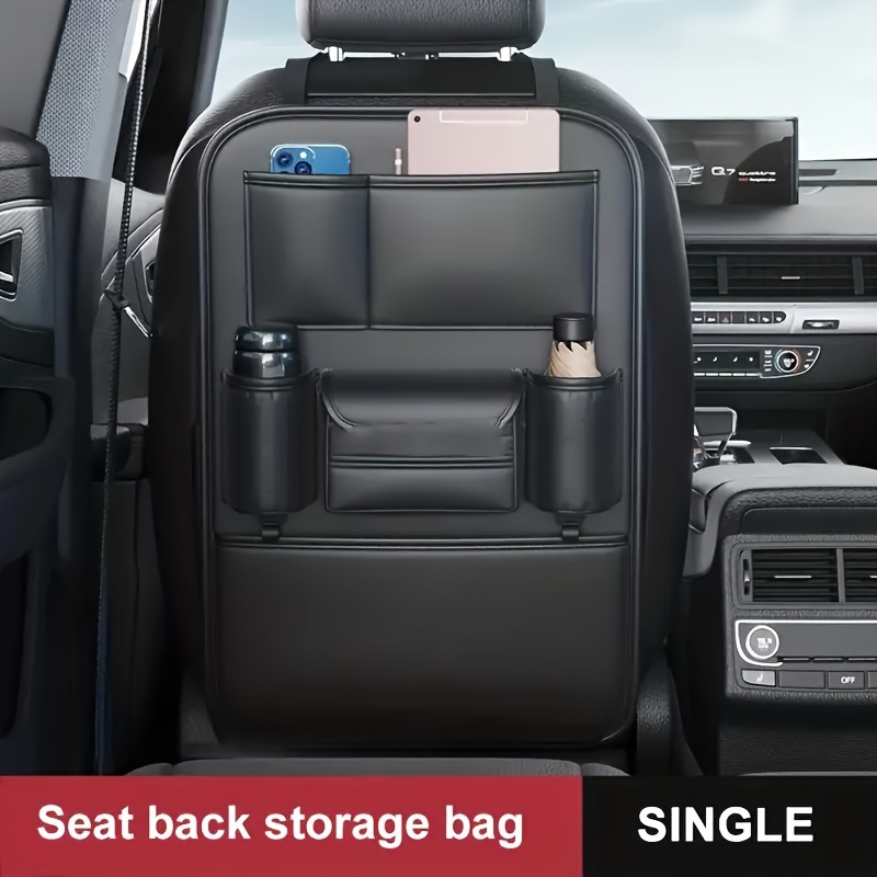 Faux Leather Car Seat Back Storage Bag Hanging Bag - Temu