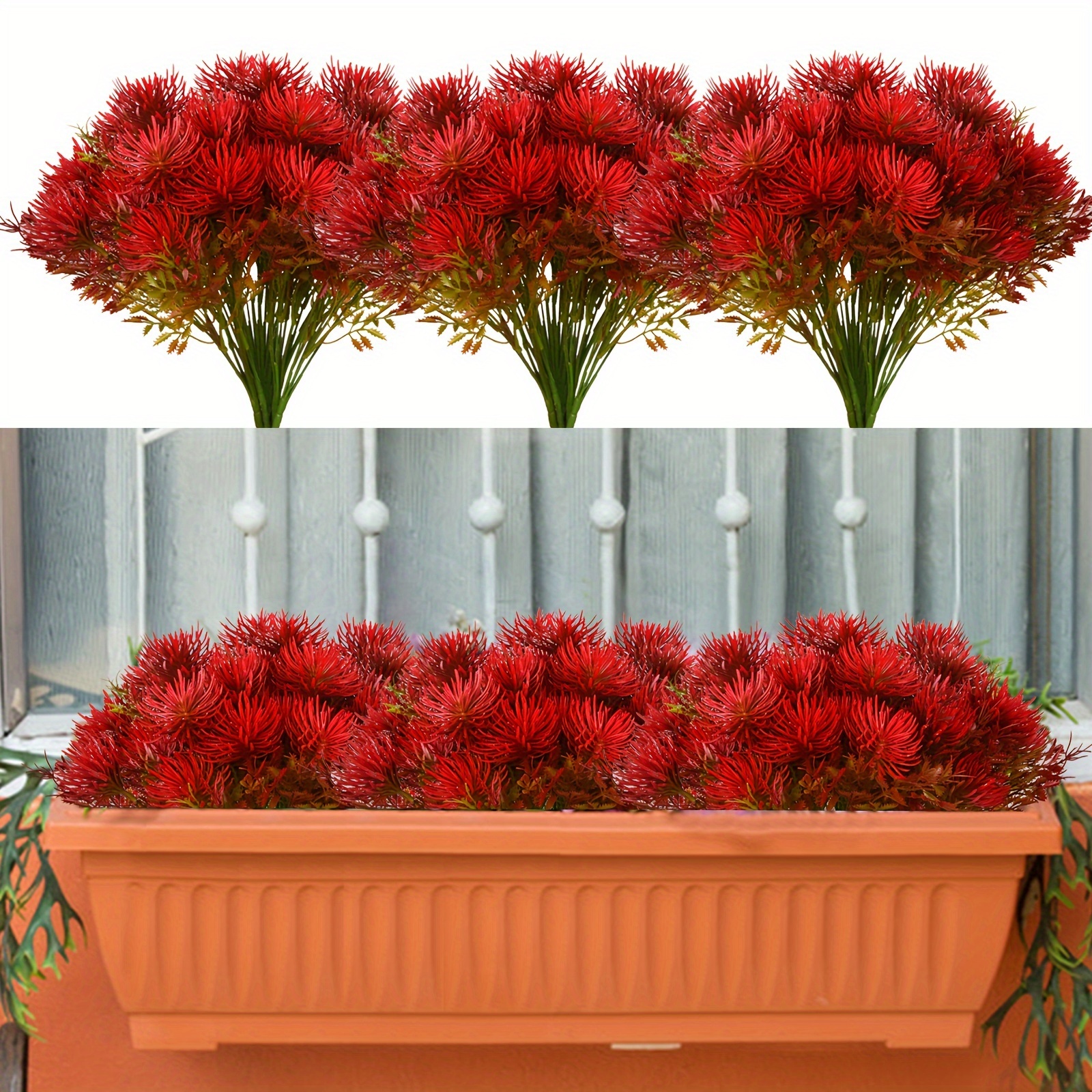 6 Bundle Fiori Artificiali, Finta Decorazione Floreale Esterna Cimitero, Decorazione  Fiori In Plastica Protezione Uv Tavoli Giardino, Centrotavola Estetico Casa,  Decorazione Primavera (bianco E Rosso) - Casa E Cucina - Temu Italy