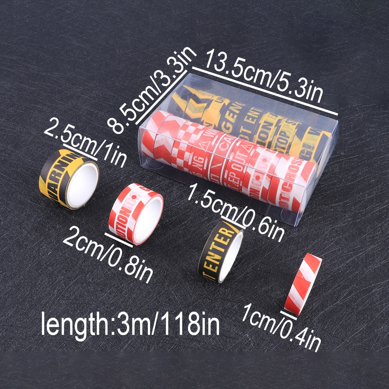 16 Rolls Caution Tape And Paper Washi Tape, Creative Fashion Student Game Hand-tear Material Decor Hand Account Tape