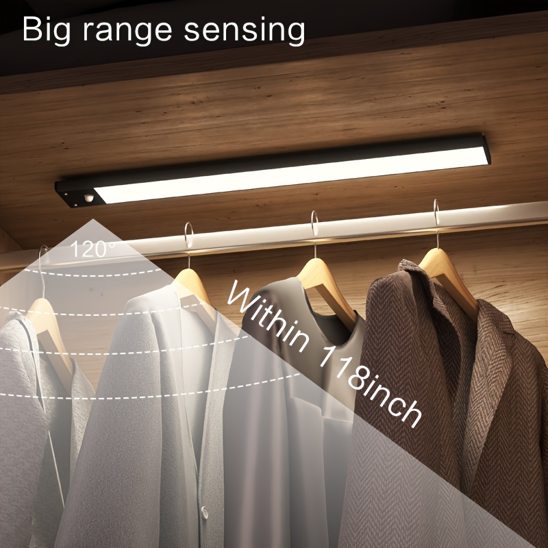 4pcs LED Motion Sensor Cabinet Light, USB Rechargeable