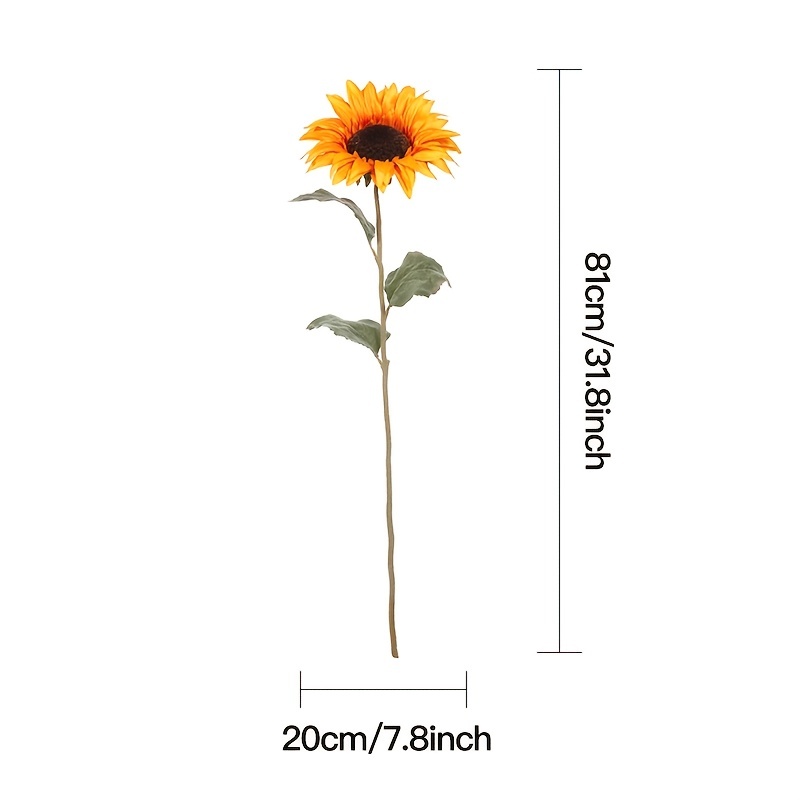 1pc Fiore Finto Stelo Girasole Fogliame Disposizione Piante - Temu Italy