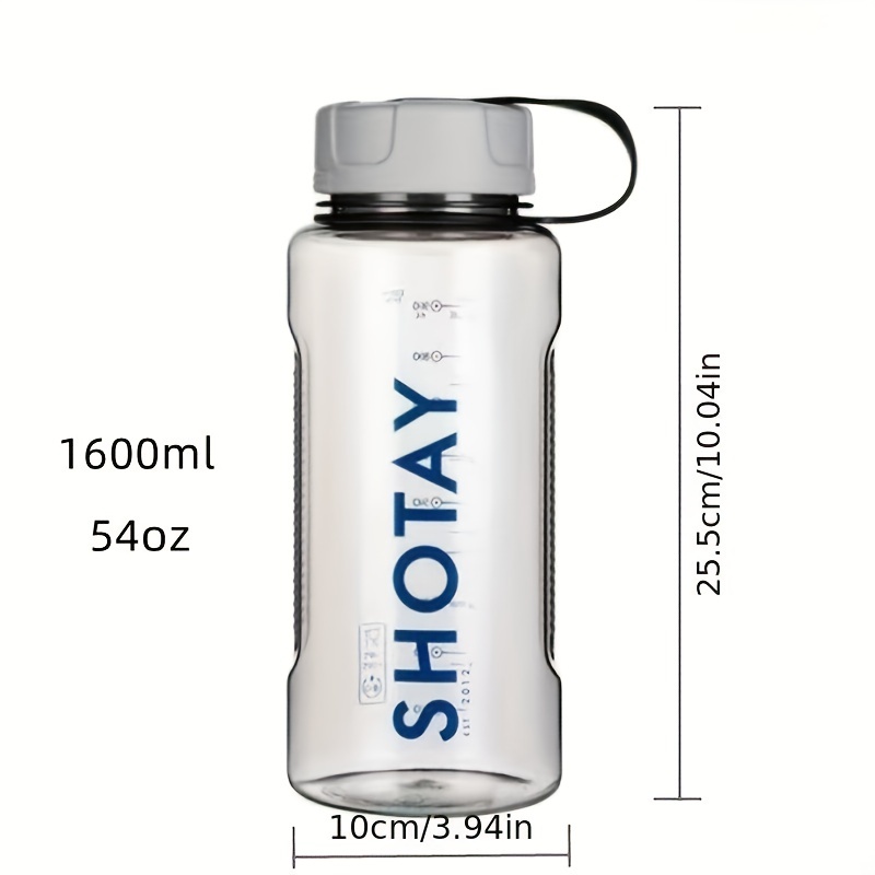 1500ml Water Bottles Large Capacity Plastic Clear Sports Drink Bottle Gym  Fitness Ton Cup With Portable Handle And Rope 