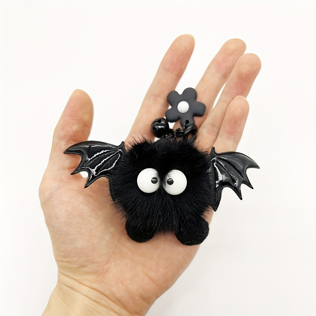 Creative Dark Keychain Halloween Bat Soft Pom Pom Animal Car