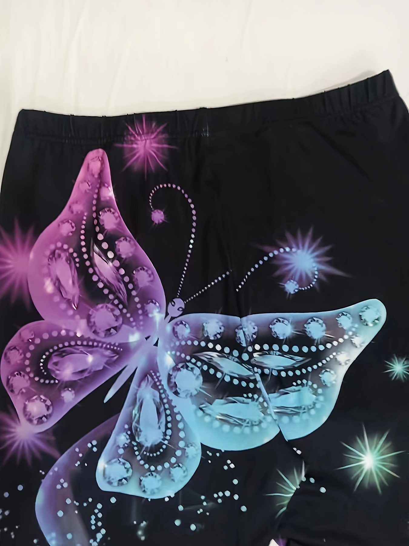Plus Size Sexy Leggings Women's Plus Butterfly Print High - Temu