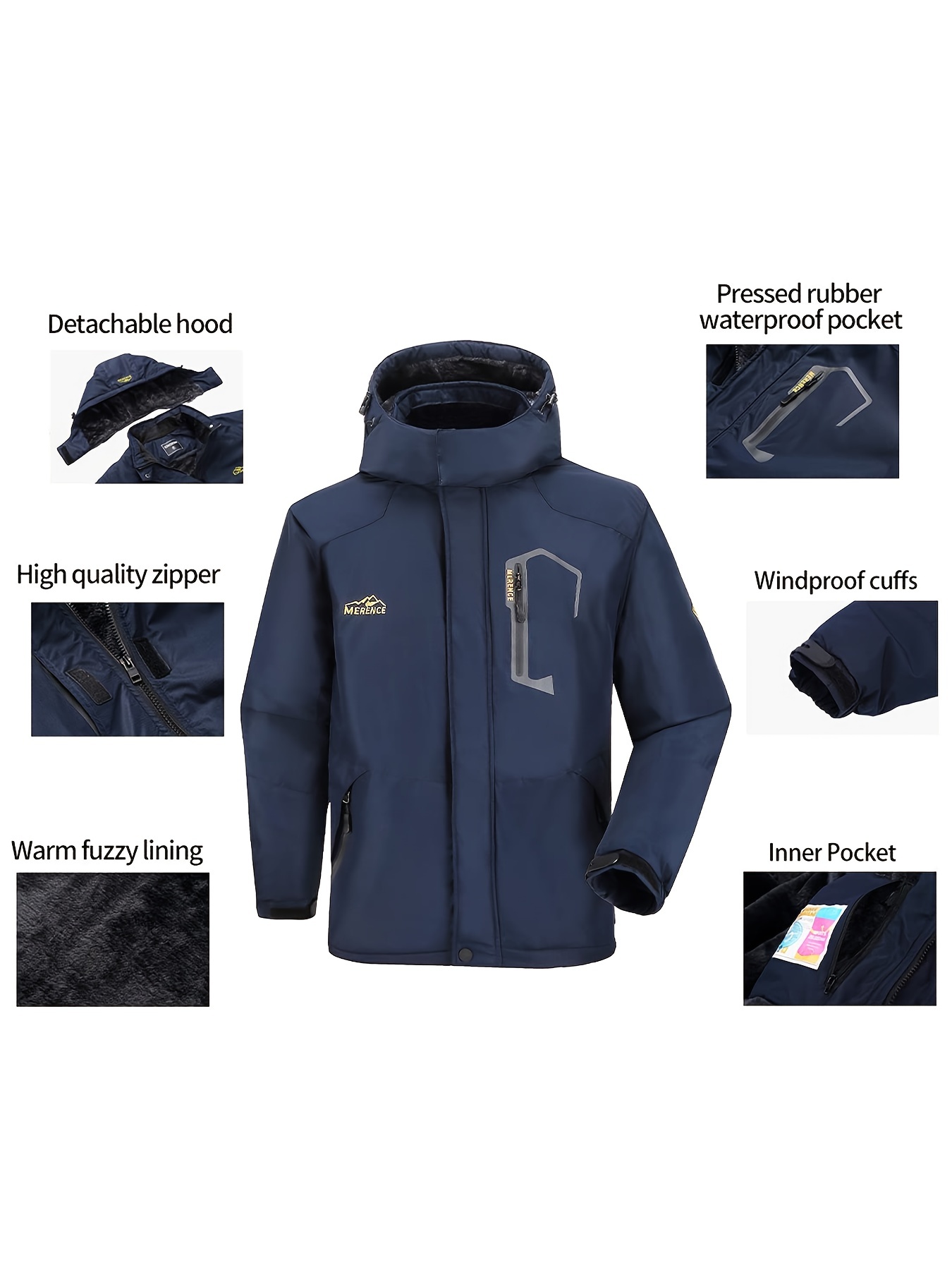 Waterproof and Windproof Men's Mountain Ski Jacket - Stay Dry and Warm  During Any Weather