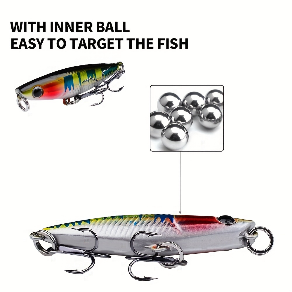 Proberos Artificial Mini Popper Fishing Lures Topwater - Temu