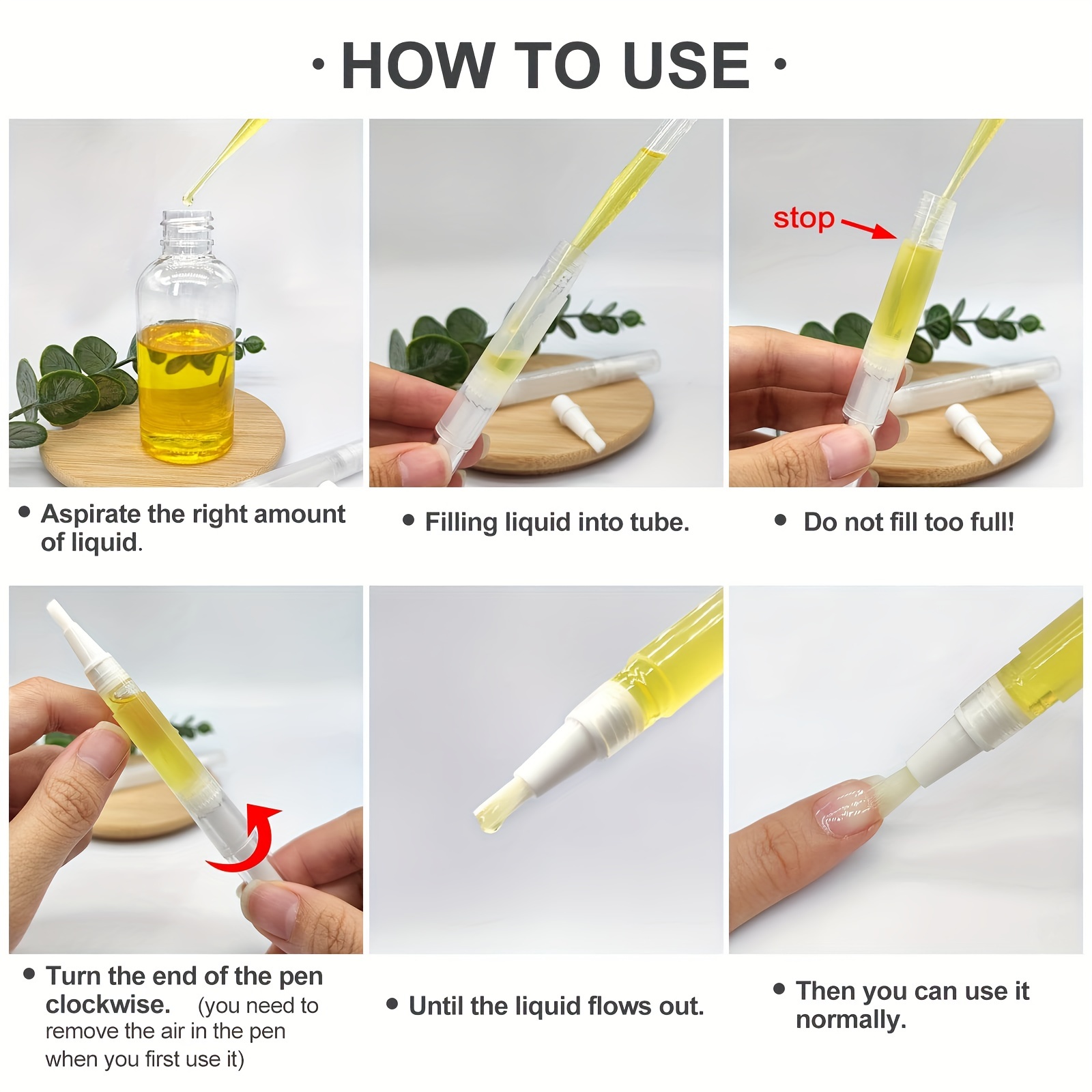  12 Pack 3 Ml Transparent Twist Pens Empty Nail Oil