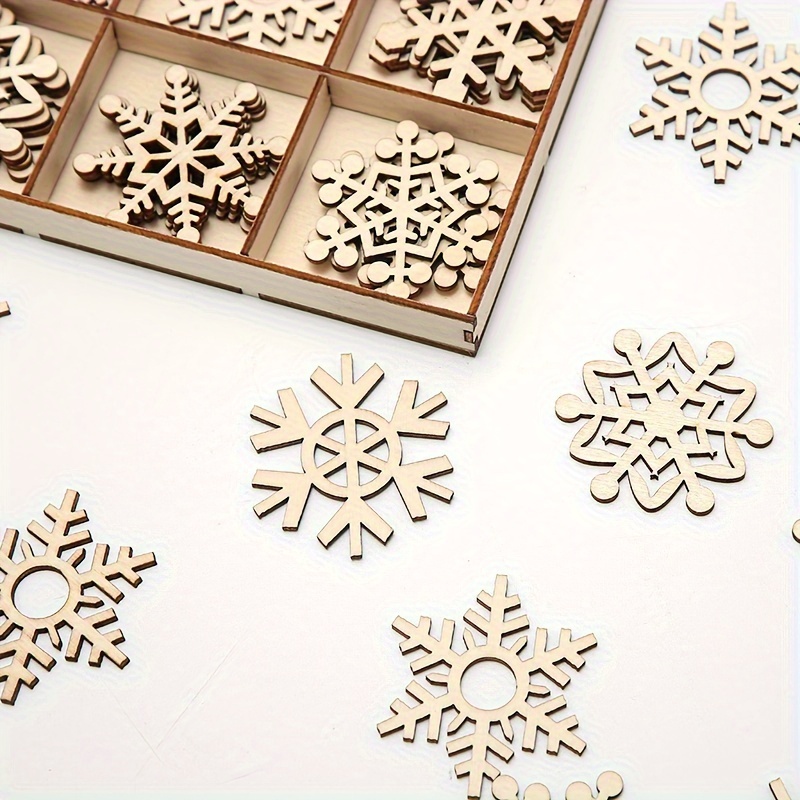 Christmas Wooden Snowflake Ornaments Snowflake Pendants - Temu