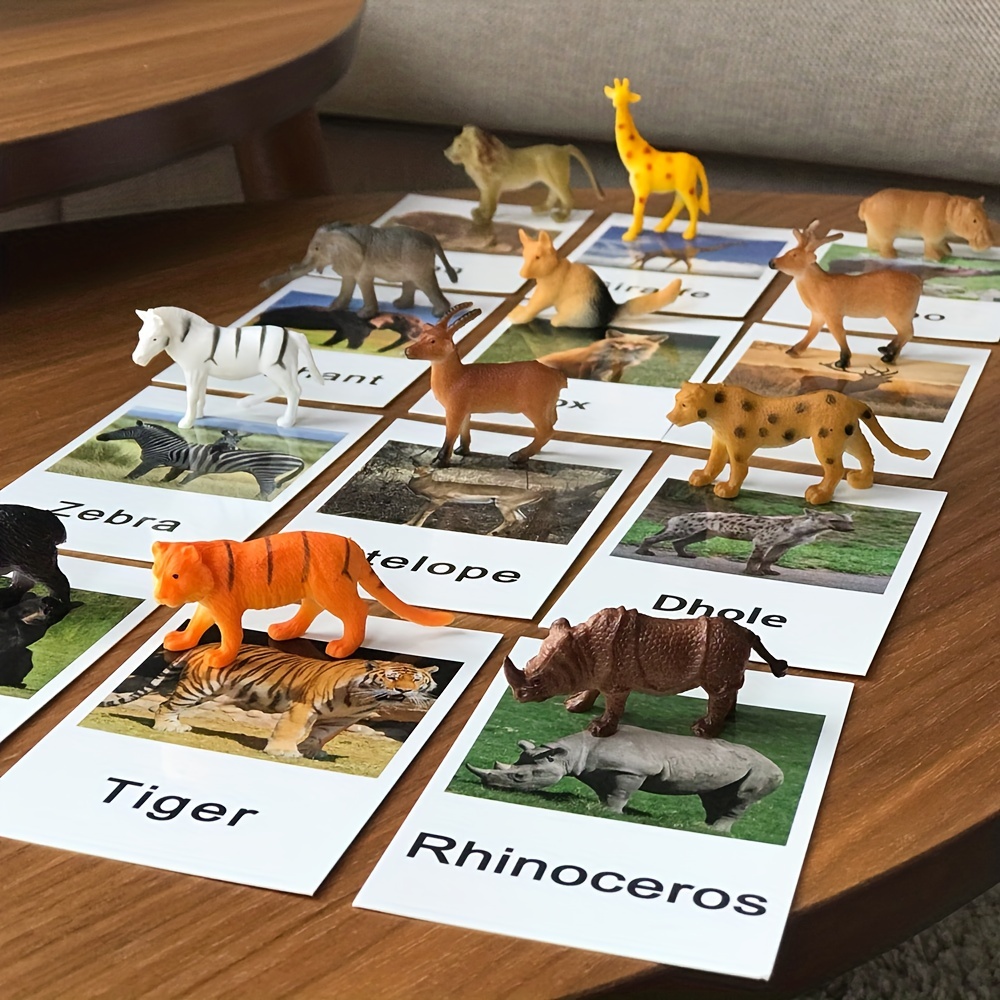 Montessori Animal Match – Figurines d'animaux de la forêt miniatures avec  cartes assorties Matériel de langue Montessori Jouet d'apprentissage  préscolaire : : Jeux et Jouets