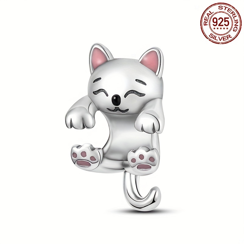 

1pc Classic 925 Sterling Silver Little Milk Cat Pet Charm Beads Animal Cat Pendant For Original Bracelet Necklace Jewelry For Women (silver Gram Weighs 3 Grams)