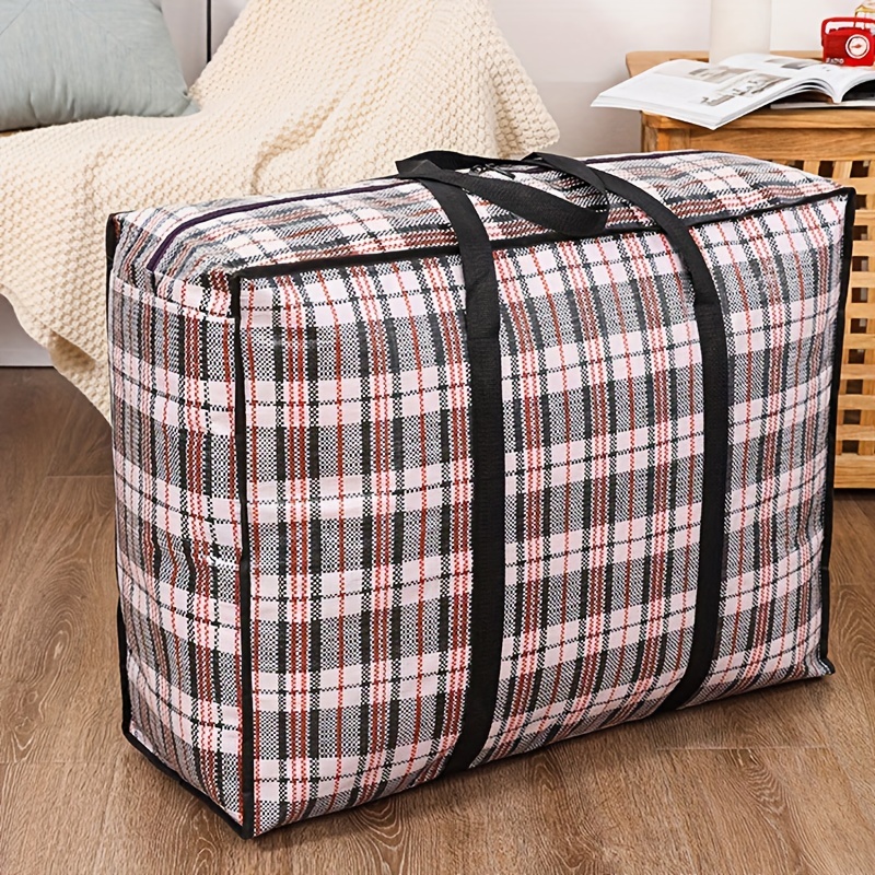 Stripe Woven Bag Large Capacity Storage Moving Bags Clothes Quilt