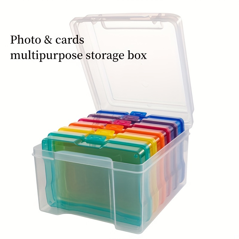 Card Storage Box 6 Removable Dividers Rainbow Cards Keeper for Greeting  Card