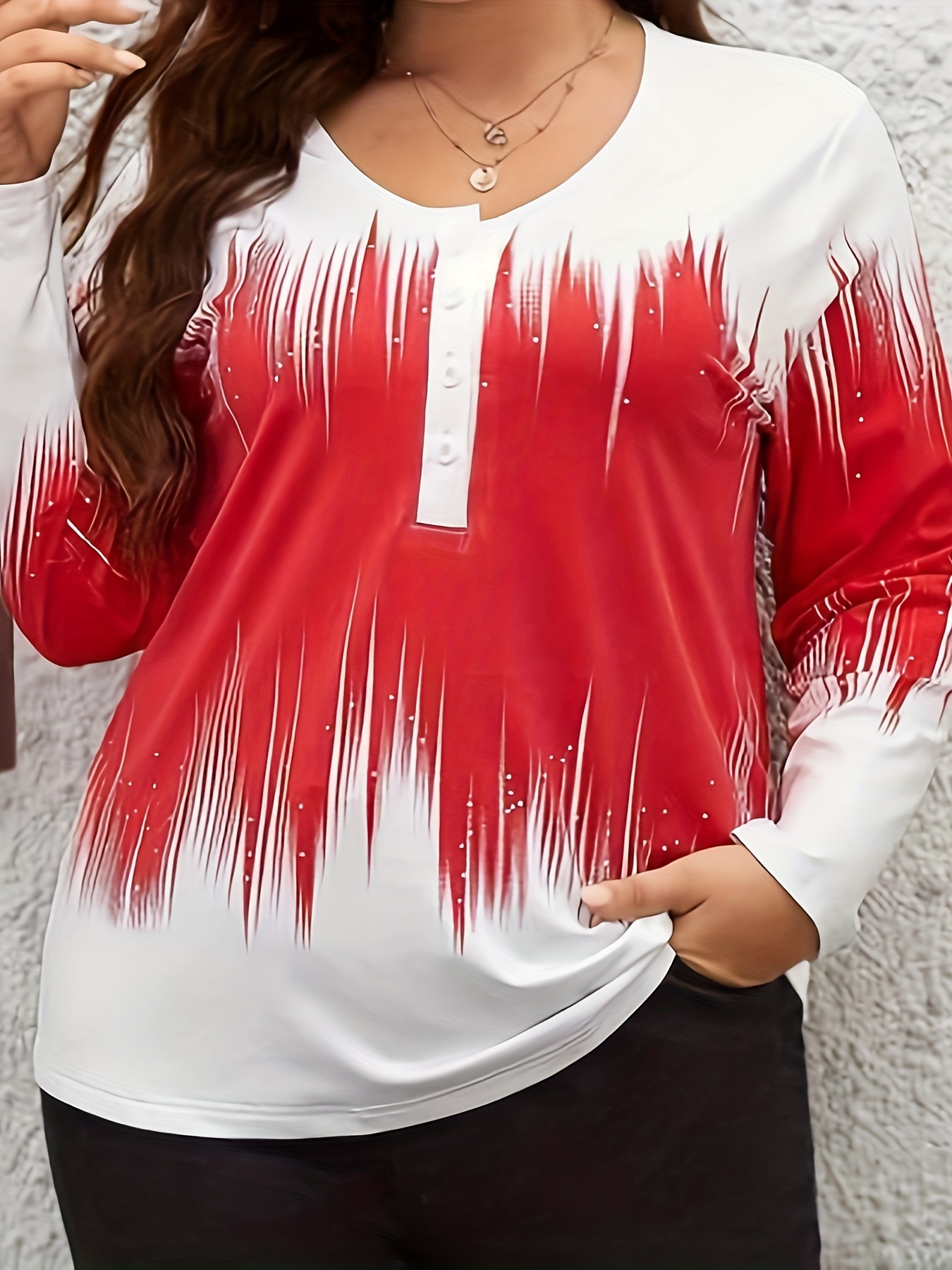 Plus Size Casual Cardigan Women's Plus Ombre Print Long - Temu