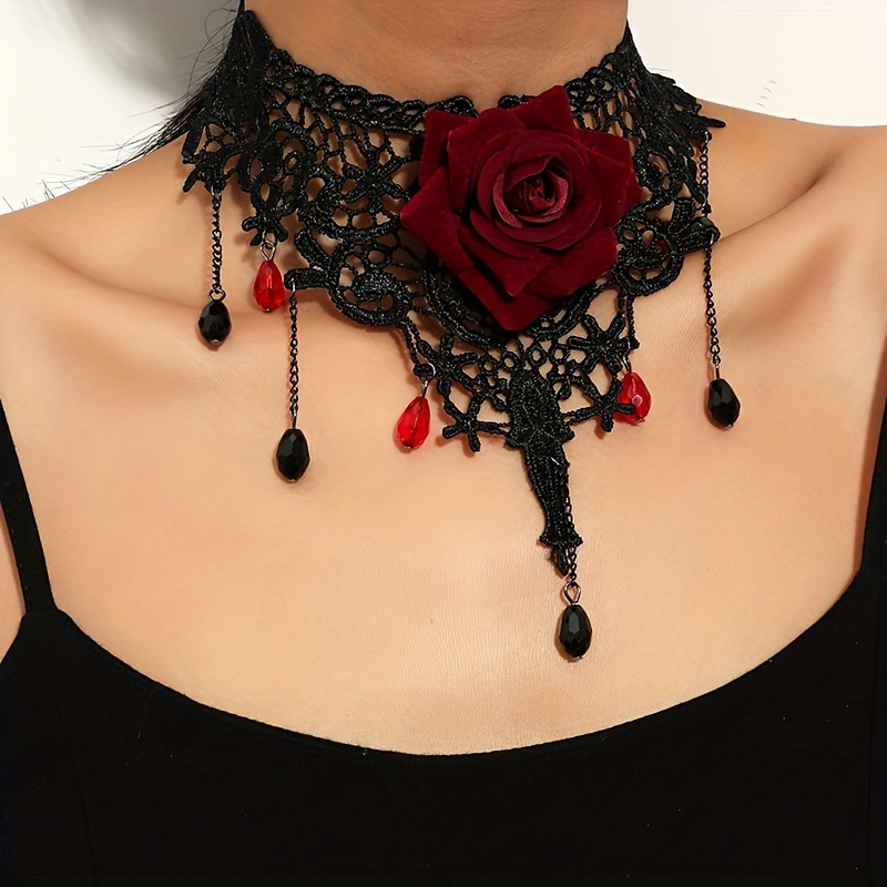 Black Rose Gothic Choker