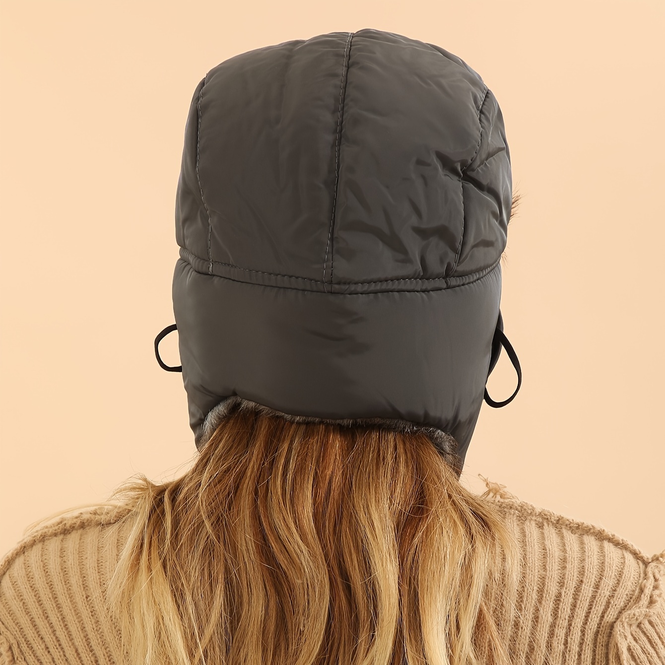 Unisex Fleece Trapper Hat Detachable Windproof Mask Solid - Temu